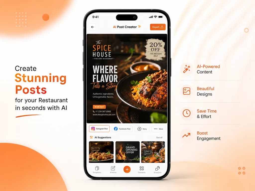 AI-generated restaurant promo poster